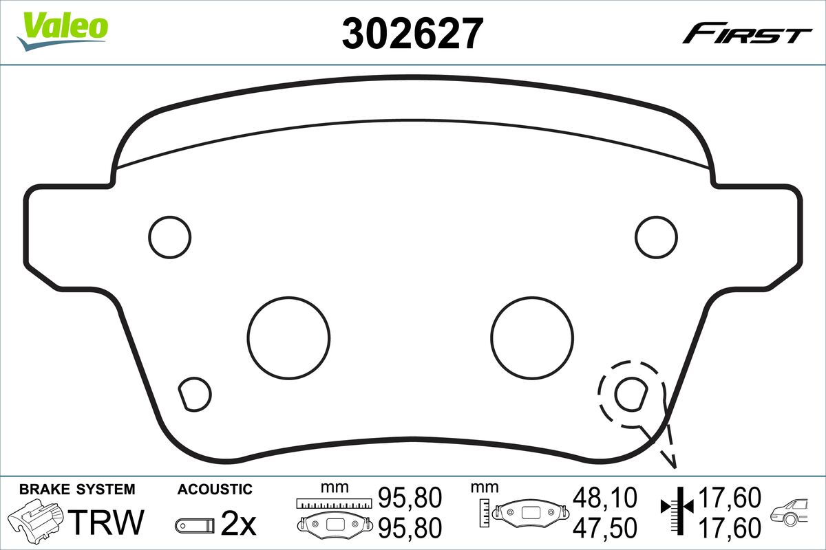 VALEO Fékbetét, mind 302627_VALEO